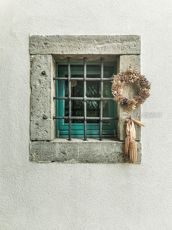 Small Window in the Old Village Vipavski Križ in Vipava Valley, Slovenia